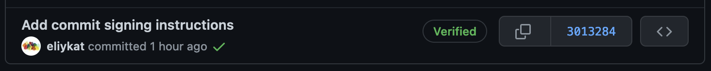 Image showing the Verified badge in GitHub